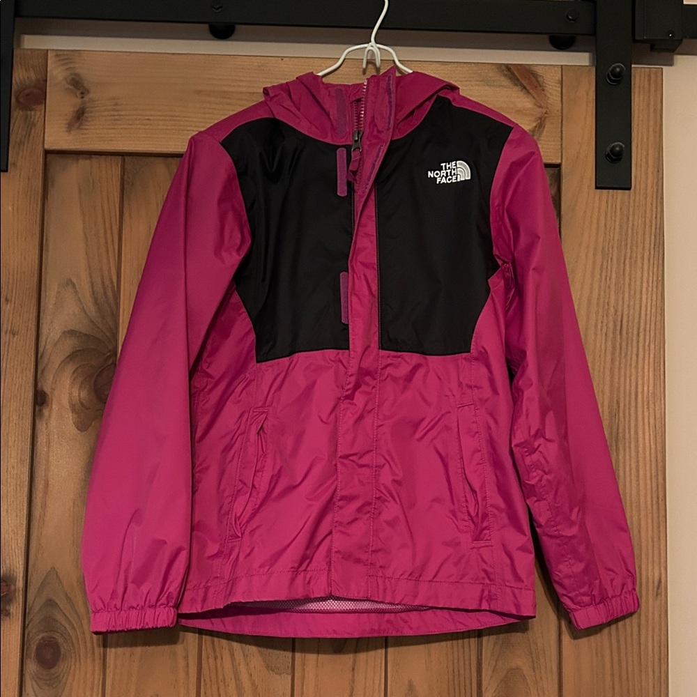 The North Face Kids Fuchsia and Black Raincoat